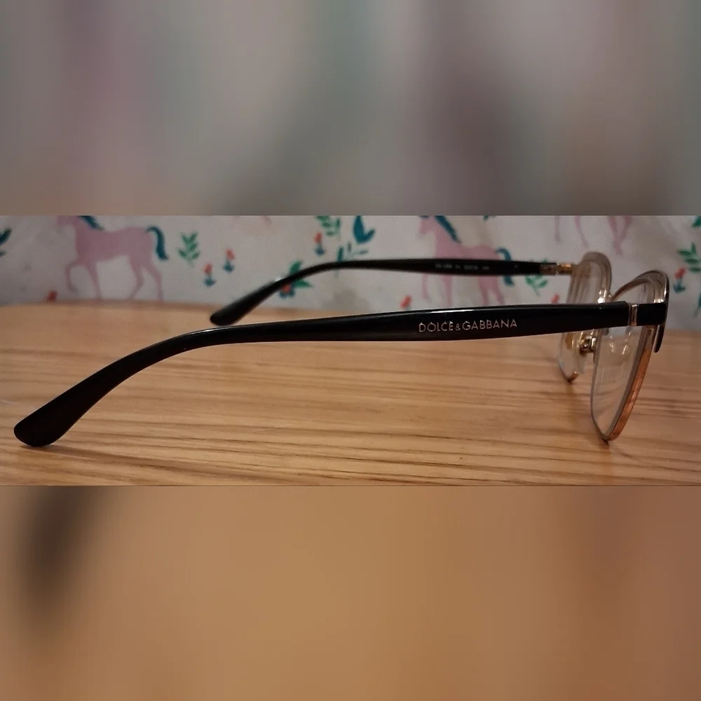 Dolce & Gabbana DG1286 Black & Gold Cat Eye School Work Reading Glasses Frames